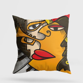 Aberto Design Cojín Multicolor 43 x 43 cm con Relleno de Silicona